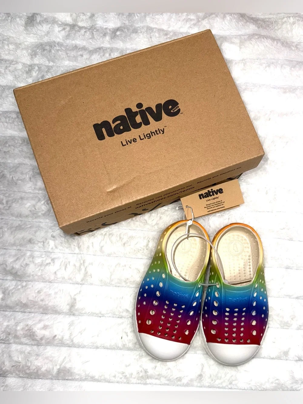 Native Shoes Jefferson Rainbow Ombre Slip-On Clogs Kids Size Toddler C6, NIB